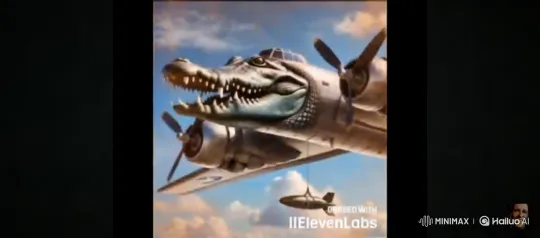 Aircraft with Crocodile Head Launches Rocket on City – AI Generated Video | Hailuo AI