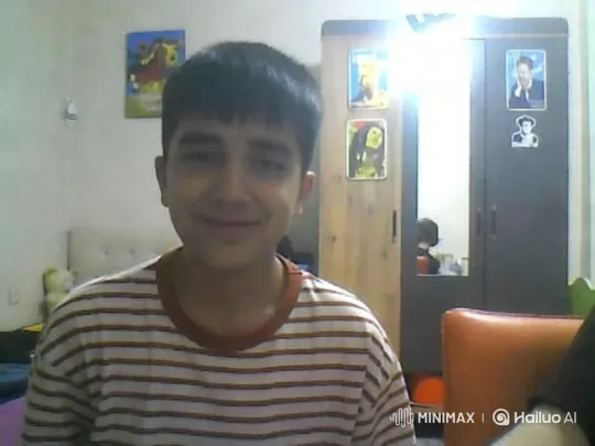 Young Man Reveals Muscles in Striped Shirt Transformation – AI Generated Video | Hailuo AI