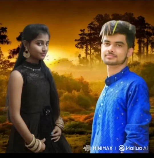 Romantic Couple in Elegant Outfits at Golden Sunset – AI Generated Video | Hailuo AI