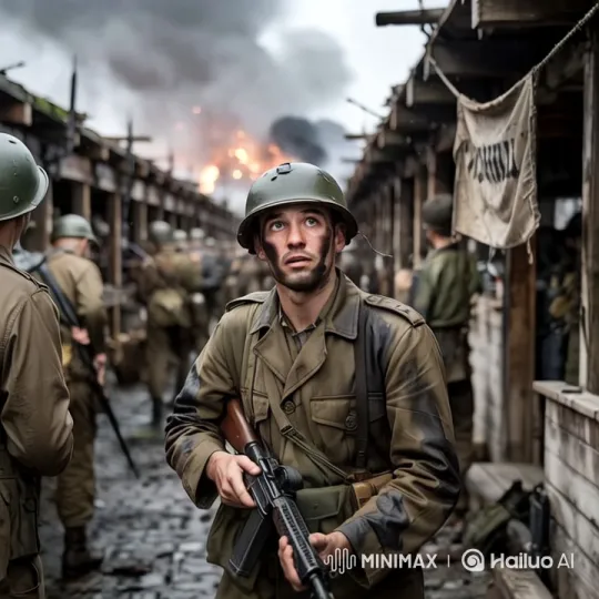 WWII: A Soldier's Struggle Amidst Chaos and Survival – AI Generated Video | Hailuo AI