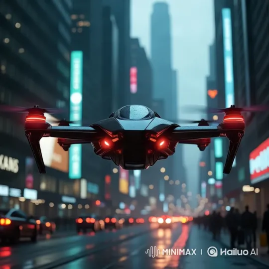 Cyberpunk City Drone Scan with Futuristic Aesthetic – AI Generated Video | Hailuo AI