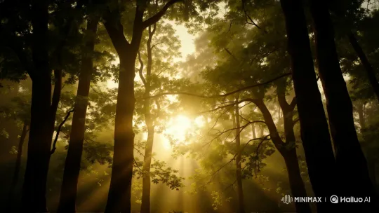 4K Cinematic Panoramic of a Lush Forest at Dusk – AI Generated Video | Hailuo AI