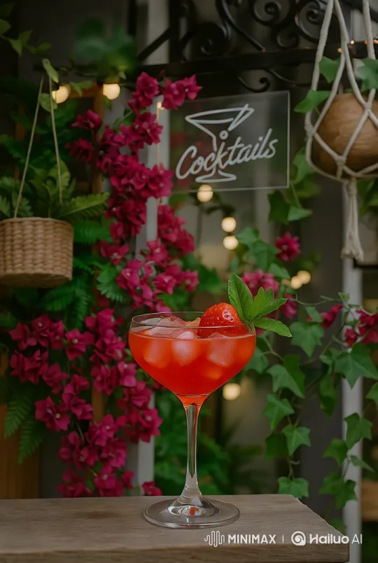 Aesthetic Cocktail Display with Vibrant Garnish – AI Generated Video | Hailuo AI