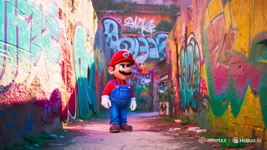 Mario's Journey Through a Vivid Urban Landscape – AI Generated Video | Hailuo AI