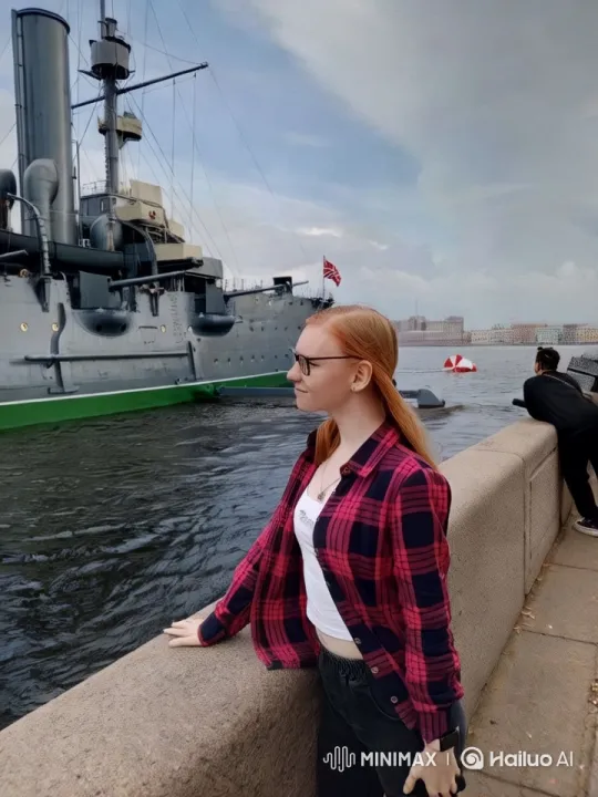 Ultra-HD Cinematic Visuals of a Woman by a Battleship – AI Generated Video | Hailuo AI