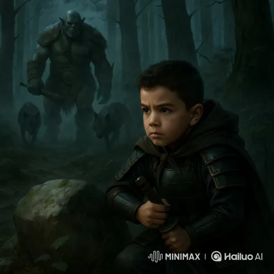 Boy in Armor Flees Perilous Forest Chase – AI Generated Video | Hailuo AI