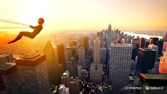 Spider-Man: Balancing Heroism and Humor in the City – AI Generated Video | Hailuo AI