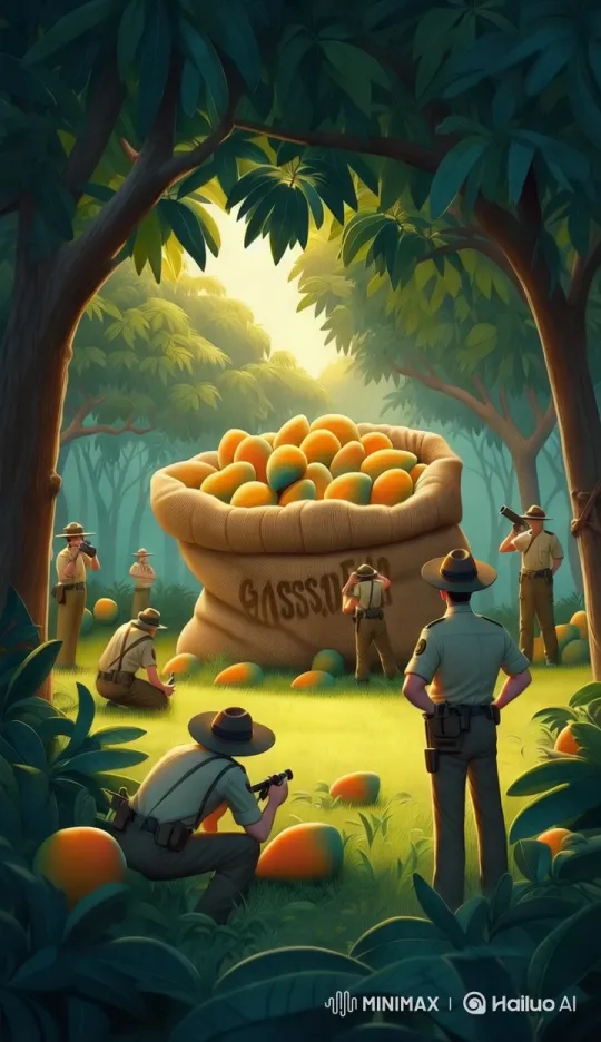 Jungle Surprise: Mango Bag Moves Unexpectedly – AI Generated Video | Hailuo AI