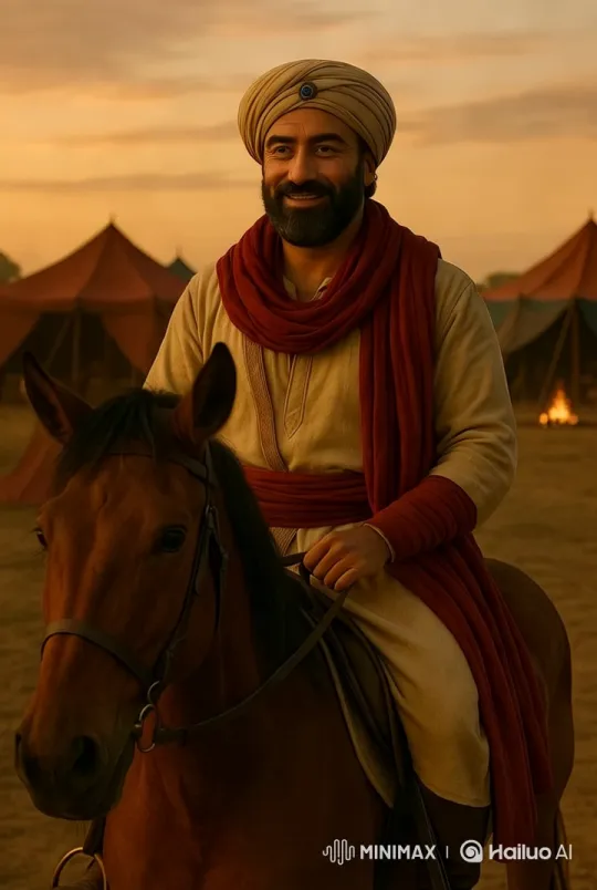Traditional Rider and Horse at Sunset Camp – AI Generated Video | Hailuo AI