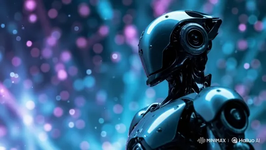 Futuristic Robot Showcases Design in Dynamic Tracking Shot – AI Generated Video | Hailuo AI