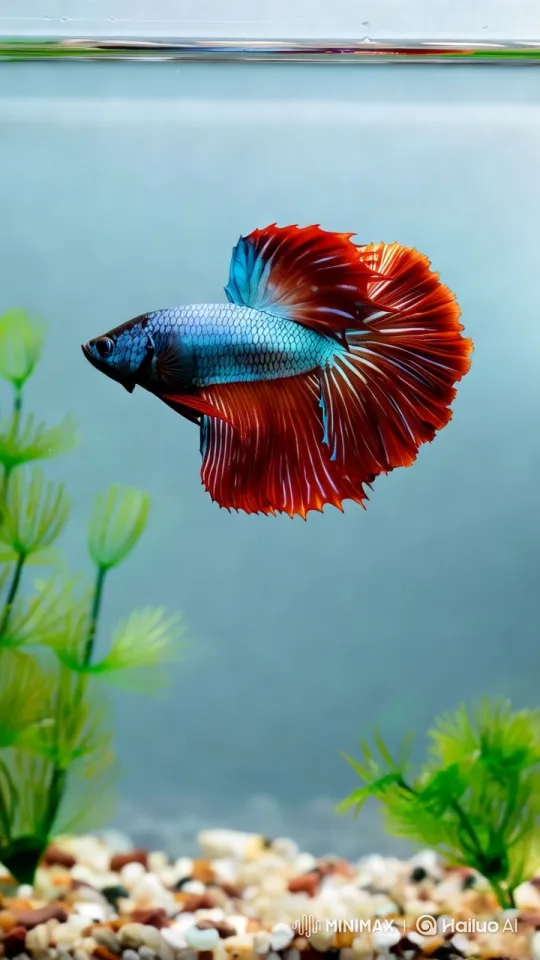 Elegant Betta Fish in Serene Underwater Ballet – AI Generated Video | Hailuo AI