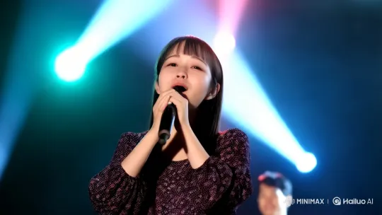 Japanese Singer Performing Emotional Love Song – AI Generated Video | Hailuo AI