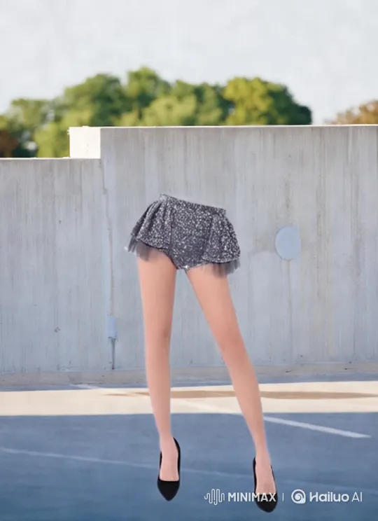 K-Pop-Inspired Legs Dance in Sparkly Shorts and Heels – AI Generated Video | Hailuo AI