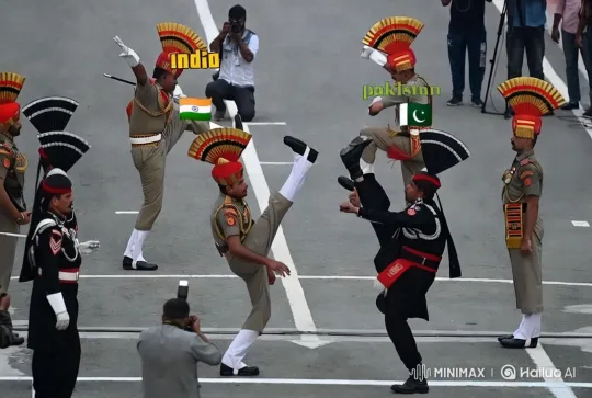 Ceremonial March Incident: Indian Soldier Cries After Pakistani Punch – AI Generated Video | Hailuo AI