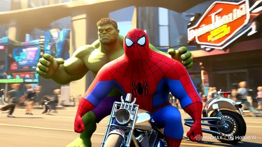 Oversized Spider-Man and Hulk Prepare for High-Stakes Adventure – AI Generated Video | Hailuo AI