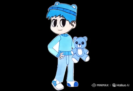 Animated Boy and Bear: Cinematic Close-Up – AI Generated Video | Hailuo AI