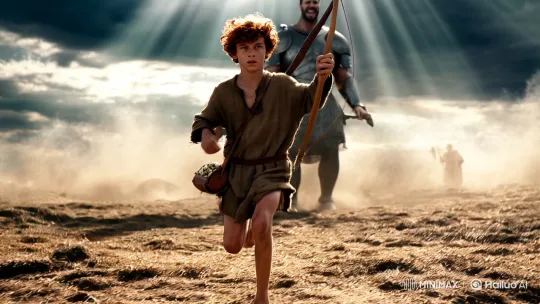 David Faces Goliath: A Cinematic Confrontation – AI Generated Video | Hailuo AI