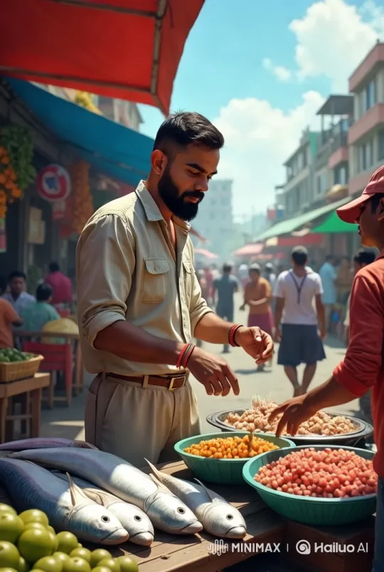 Vibrant Street Market with Food Stall Arrangements – AI Generated Video | Hailuo AI