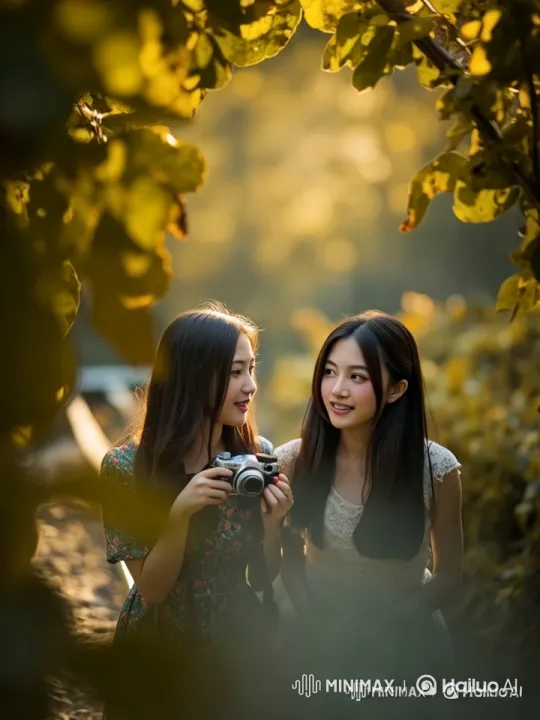 Romantic Kiss Captured in Serene Garden Setting – AI Generated Video | Hailuo AI