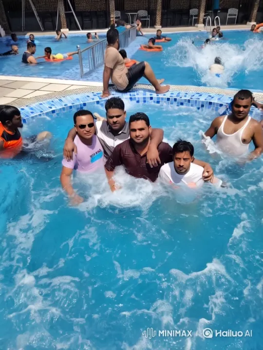 Joyful Men Enjoying a Lively Pool Scene – AI Generated Video | Hailuo AI