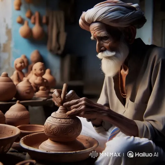 Artisan Bahulal Dana Crafting Clay Toys with Skill – AI Generated Video | Hailuo AI