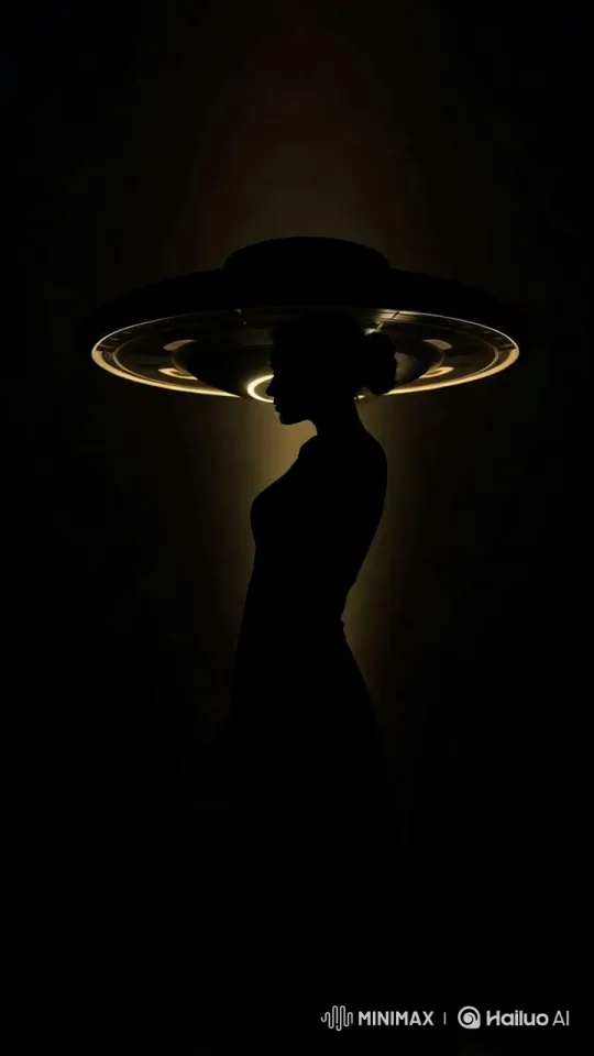 Elegant Silhouette with Halo: Mesmerizing 4K Slow Motion Art – AI Generated Video | Hailuo AI
