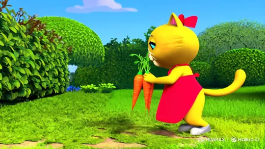 Yellow Cat Mimi Cooks Garden Vegetables for Joyful Meal – AI Generated Video | Hailuo AI