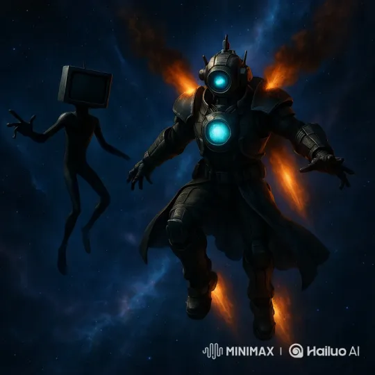 Epic Dance in Space: Robot and Humanoid Perform in Cosmic Setting – AI Generated Video | Hailuo AI