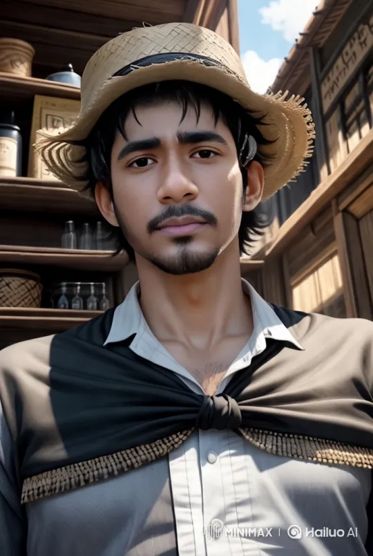 Straw Hat Man in Haunted Abandoned Area – AI Generated Video | Hailuo AI