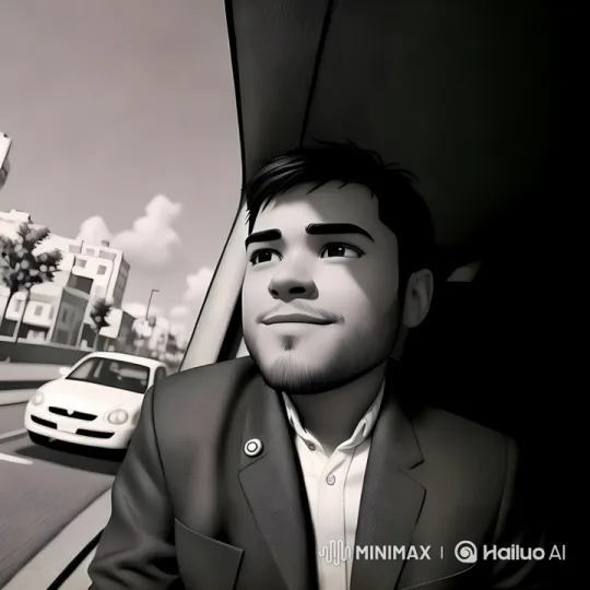 Boy Smiles in Car Amidst Dynamic City Drive – AI Generated Video | Hailuo AI