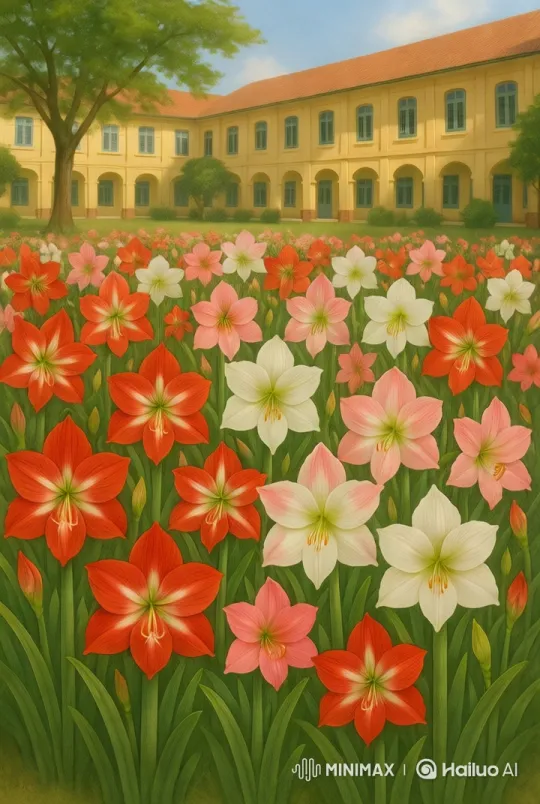 Lush Garden and Colorful Amaryllis Flowers – AI Generated Video | Hailuo AI