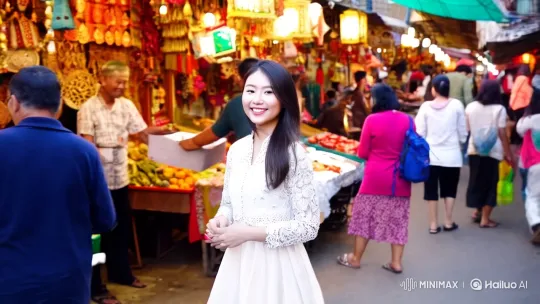 Vibrant Market Scene Captures Joyful Life – AI Generated Video | Hailuo AI