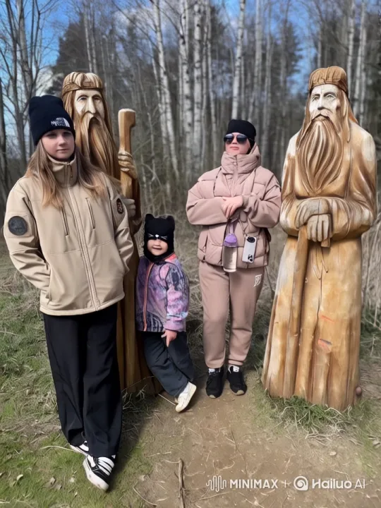 Forest Dance: Joyful Interaction with Statues – AI Generated Video | Hailuo AI