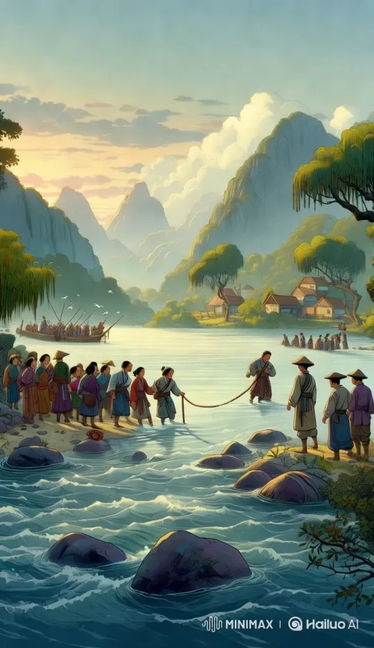 Goat Falls into River, Villagers React Dramatically – AI Generated Video | Hailuo AI