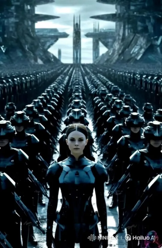 Futuristic Robot Army in Synchronized Military Drill – AI Generated Video | Hailuo AI