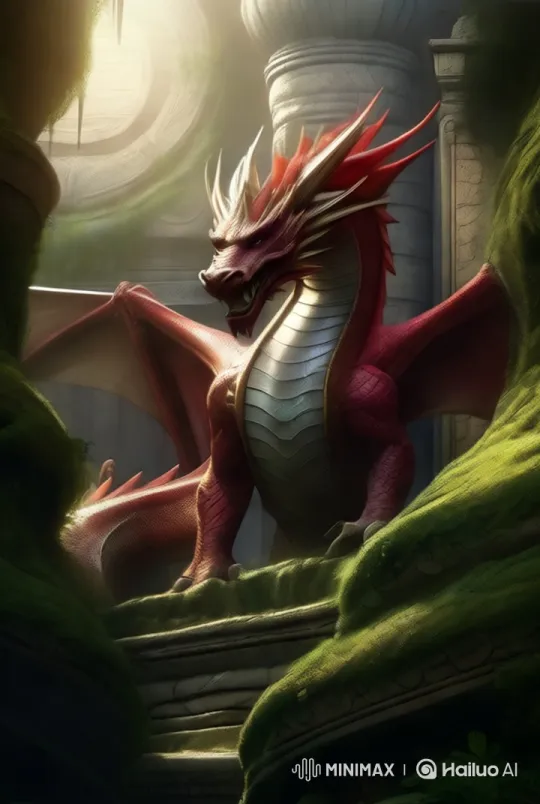 Golden Dragon on Cliff Edge Amidst Stormy Fantasy Landscape – AI Generated Video | Hailuo AI