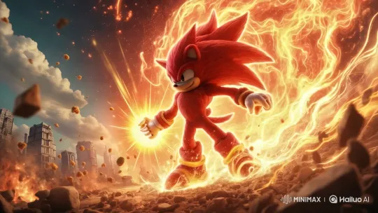 Sonic Transforms into Super Saiyan God Amidst Chaos – AI Generated Video | Hailuo AI