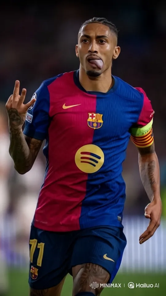 FC Barcelona Player Showcases Athleticism in Dynamic Video – AI Generated Video | Hailuo AI