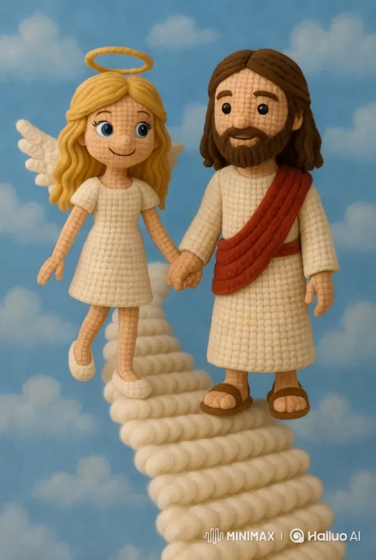 Serene Angelic Figures on Cloud Stairs – AI Generated Video | Hailuo AI