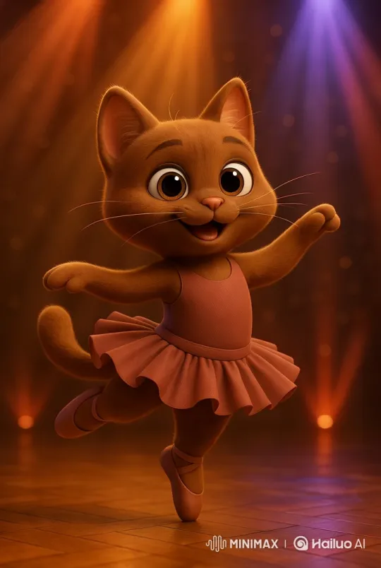 Charming Cat Ballet Performance Captures Artistic Grace – AI Generated Video | Hailuo AI