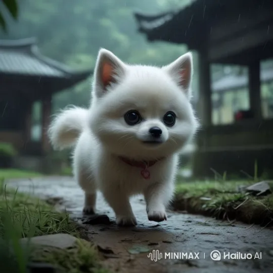 Heroic White Cat Saves Baby in Rainy Park Drama – AI Generated Video | Hailuo AI