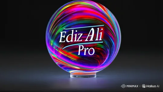 Vibrant 3D Sphere with 'Ediz Ali Pro' in Pixar-Style Cinematic Framing – AI Generated Video | Hailuo AI