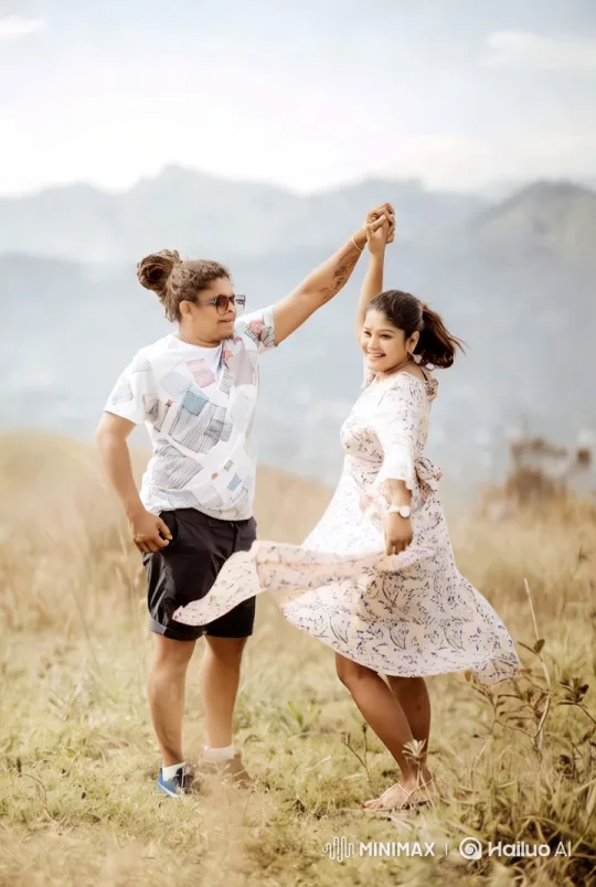 Couple Dancing Gracefully in Mountain Scenery – AI Generated Video | Hailuo AI