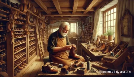 Traditional Cobbler's Artisanal Workshop Captured – AI Generated Video | Hailuo AI