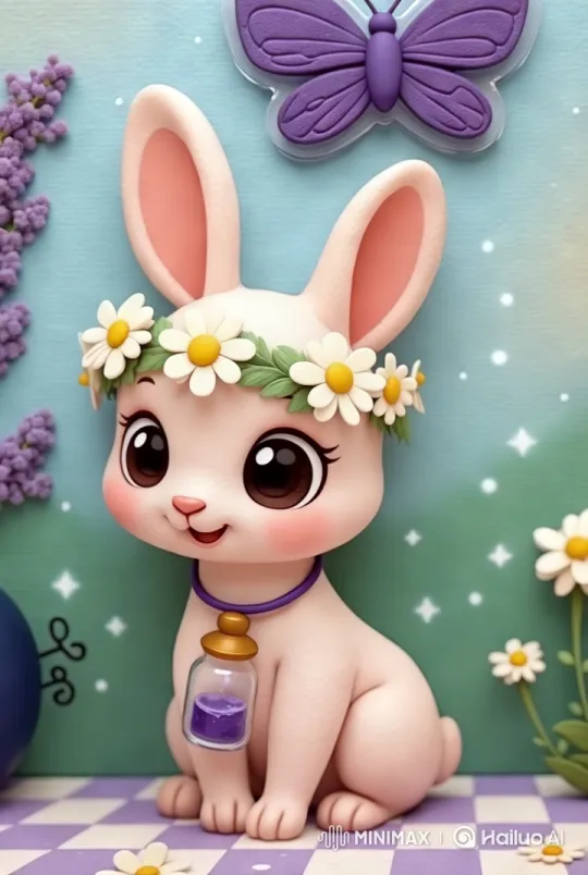 Magical Dream: Pink Bunny in Enchanted Garden – AI Generated Video | Hailuo AI