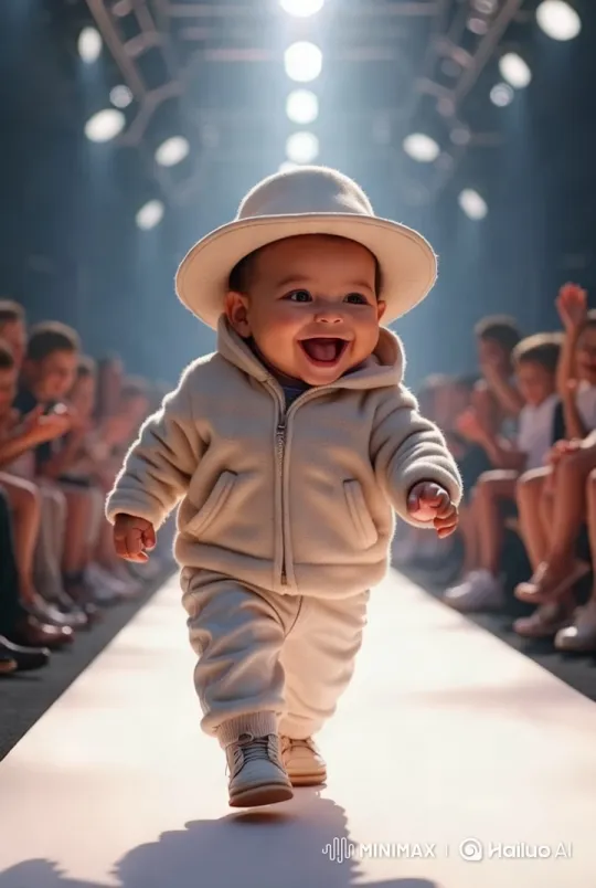 Baby Struts Runway in High-Fashion Debut – AI Generated Video | Hailuo AI