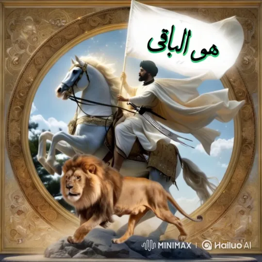 Dramatic 3D Render: Character, Lion, and Flag in Radiant Plains – AI Generated Video | Hailuo AI