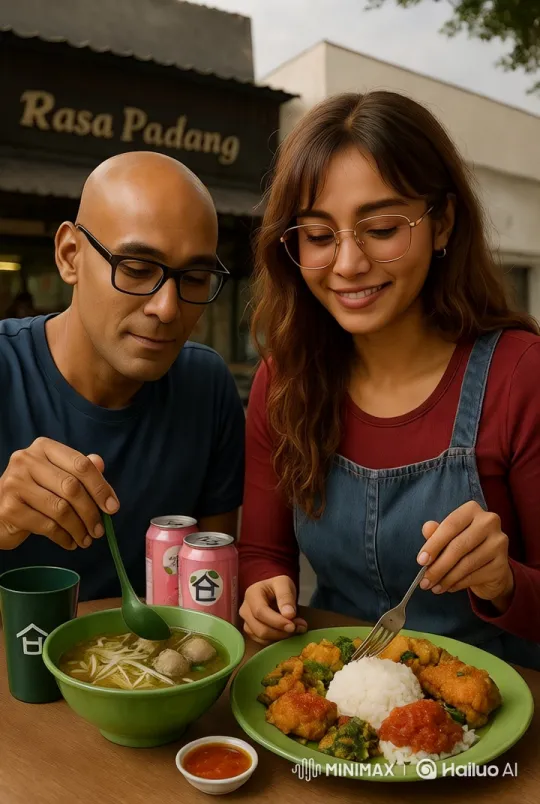 Couple Enjoying Local Cuisine with Charming Interactions – AI Generated Video | Hailuo AI