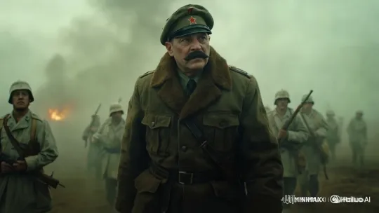 Soviet Officer Leads Amidst 1941 Smolensk Battle – AI Generated Video | Hailuo AI