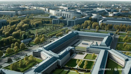 Dramatic Explosion Rocks Berlin's Ministry of Defense – AI Generated Video | Hailuo AI